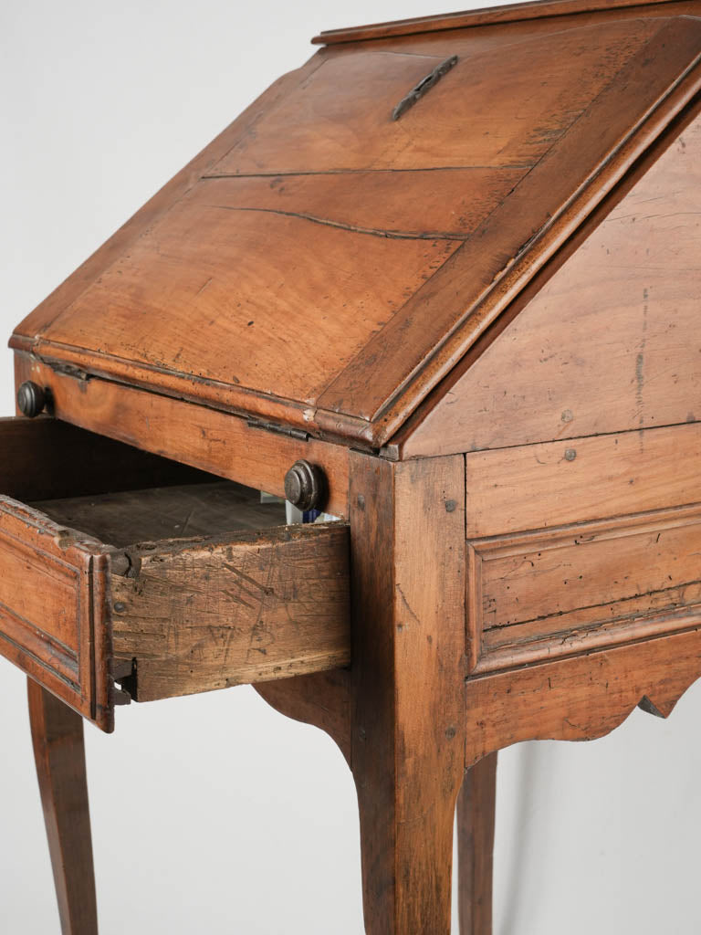 Rustic French oak fold-down secretary