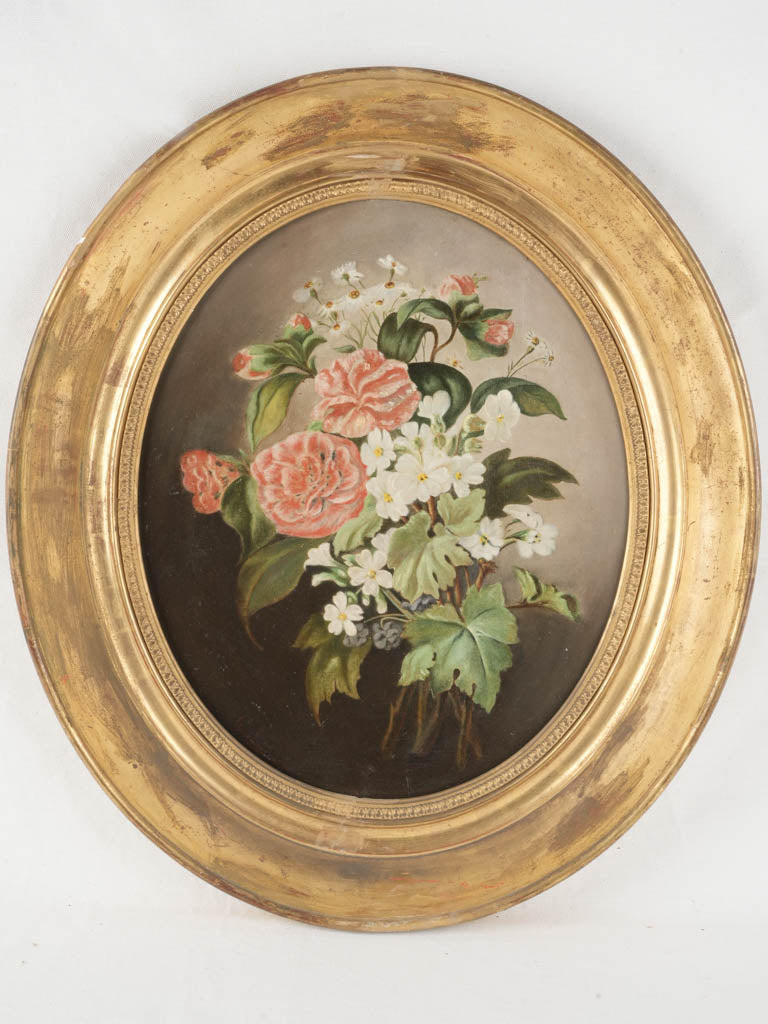 Antique romantic floral painting  