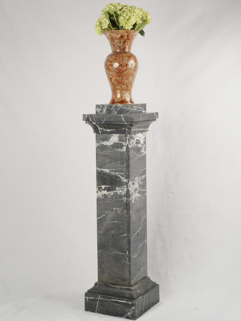 Antique neoclassical marble pedestal stand  