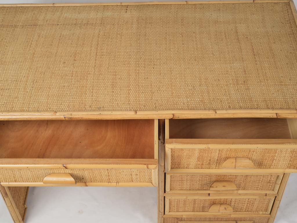 Timeless vintage bamboo writing desk