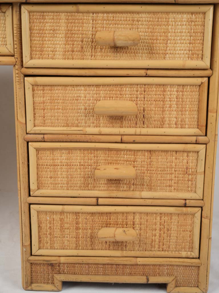 Classic 1960s rattan writing desk