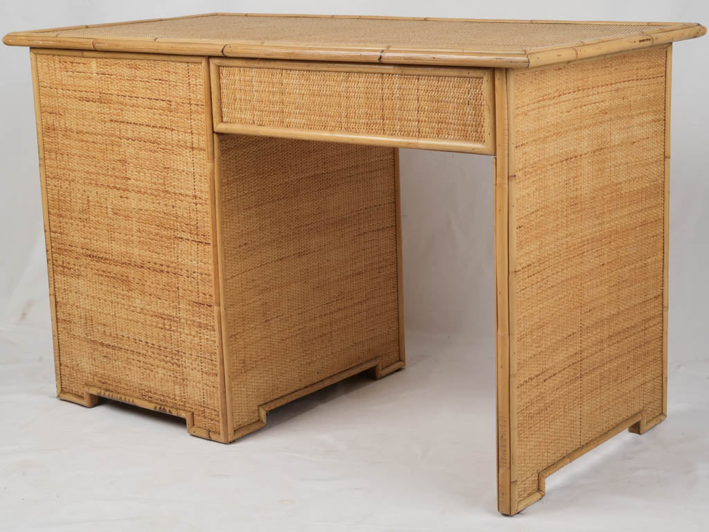 Unique woven bamboo work desk