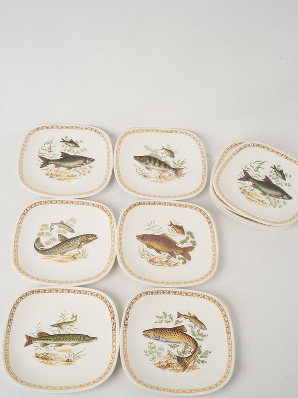 Hand-painted Longchamp Ceramic Seafood Plates