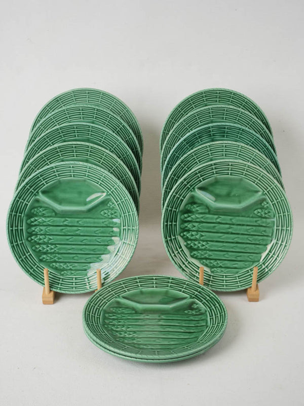 French Ceramic Green Asparagus Tableware