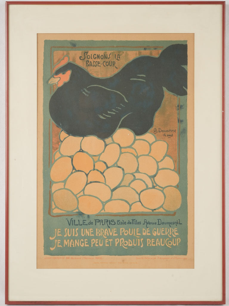 Vintage brave war hen poster