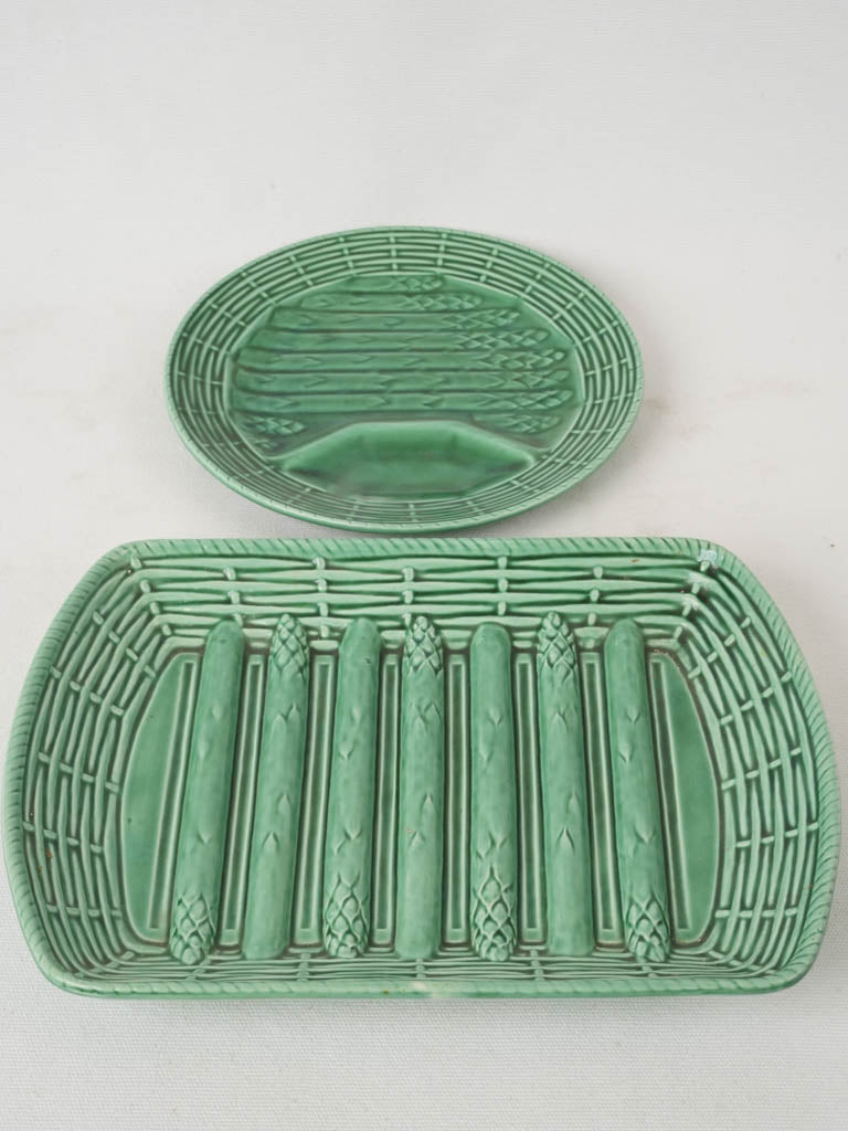 Decadent Mid-century Green Asparagus Dinnerware