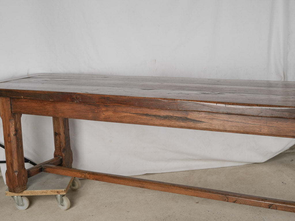 Vintage chalet dark-stained dining table