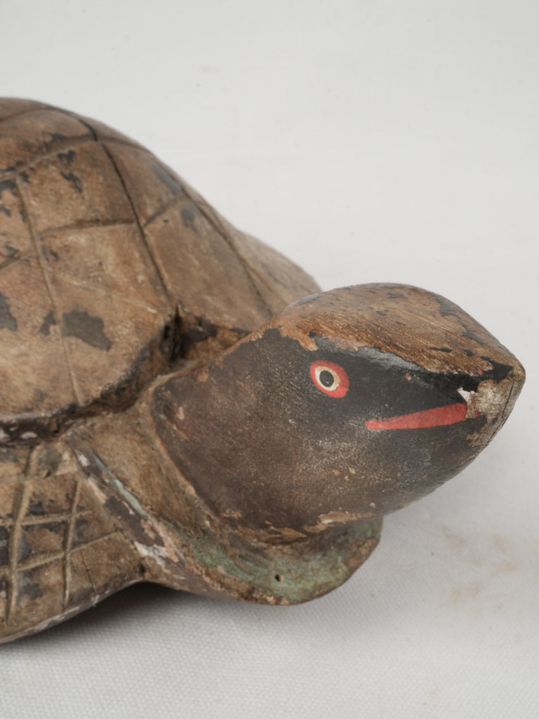 Hand-painted folk art turtle statue