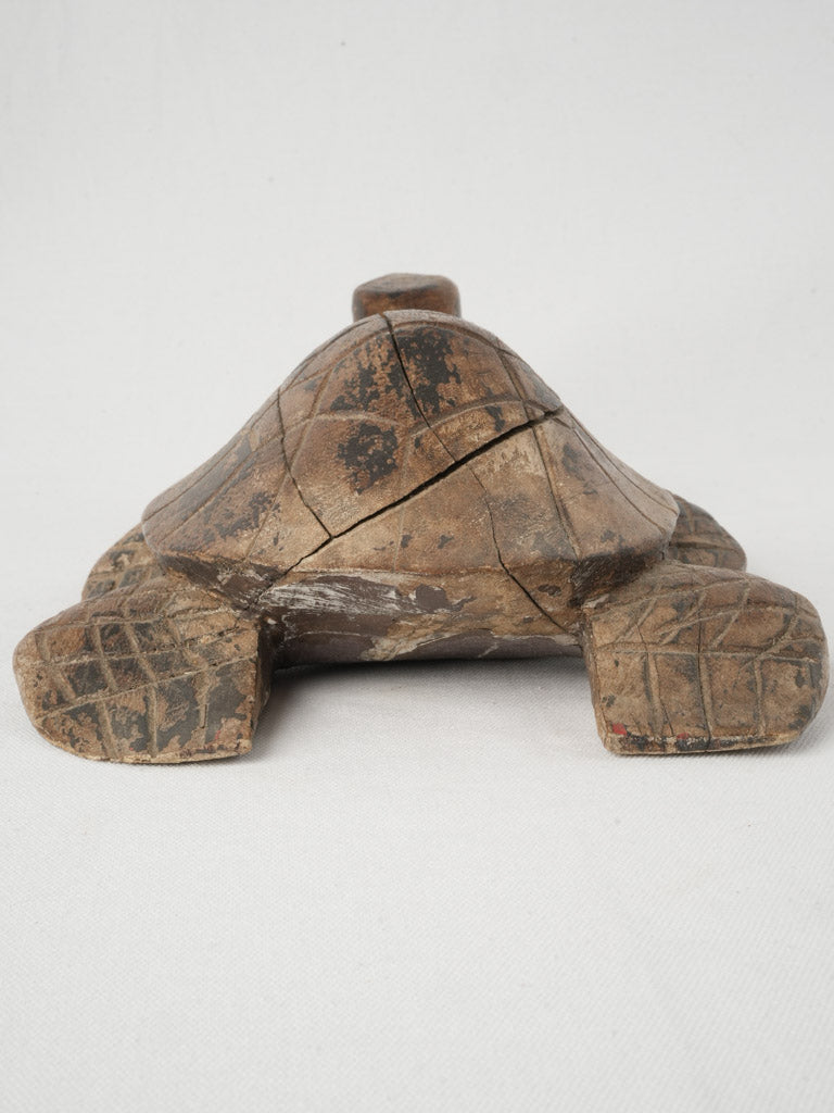 Expressive detailed turtle folk art