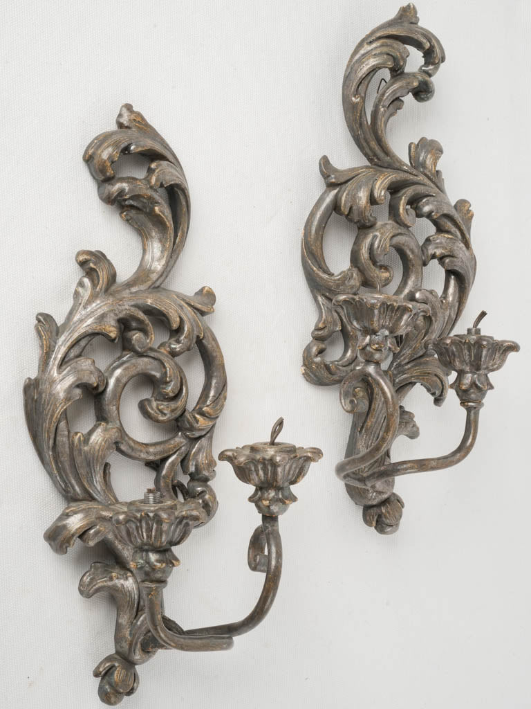 Vintage Italian silvered sconces