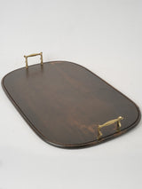 Vintage blackened wood French oval tray