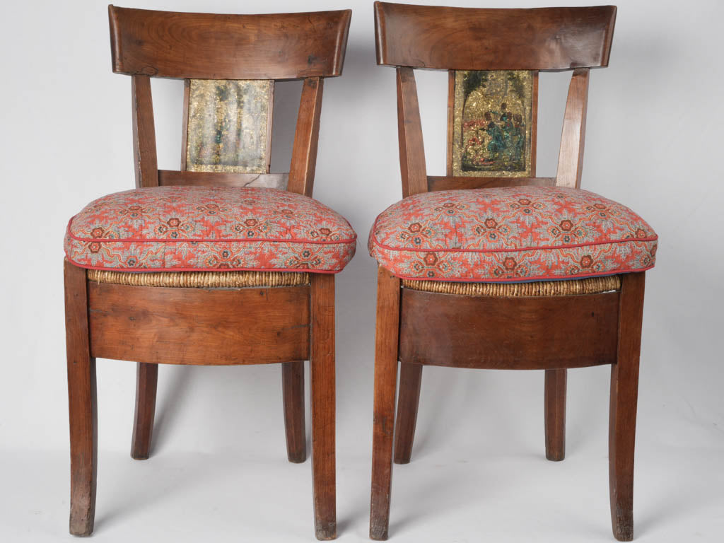 Nineteenth-century battle illustrated armchairs