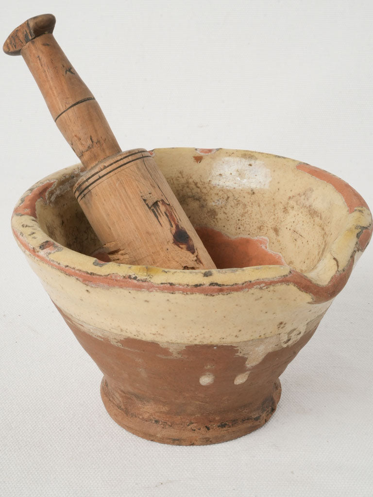 Antique rustic terracotta mortar