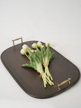 Elegant brass-handled antique serving tray