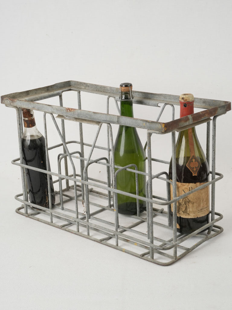 Vintage French Aluminum Bottle Holder 