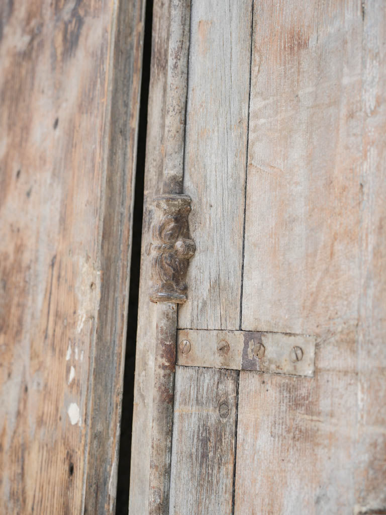 Characterful antique shutter headboard