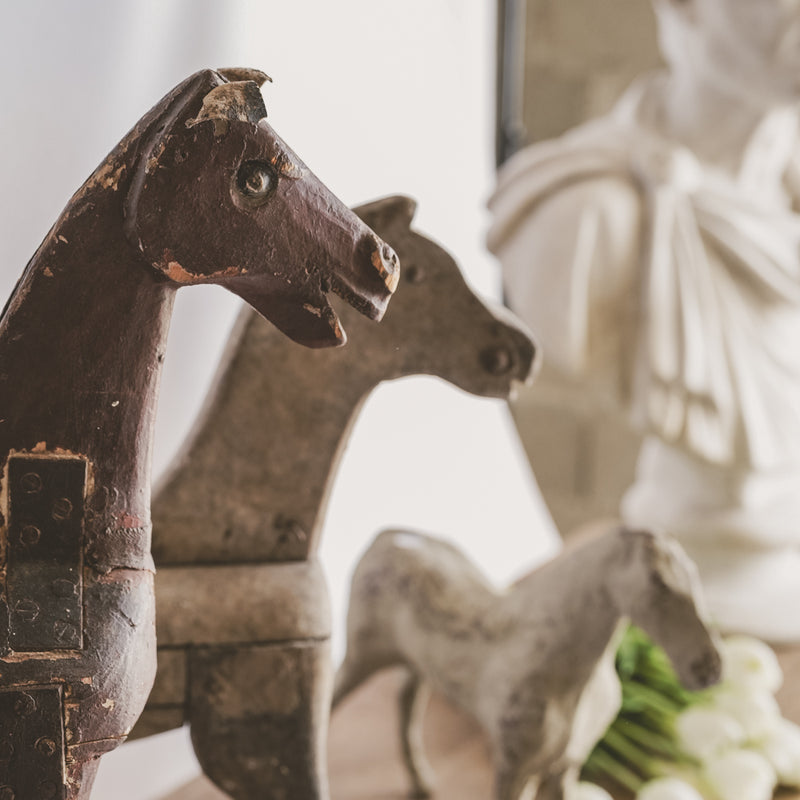 Hand-painted, antique wooden horse