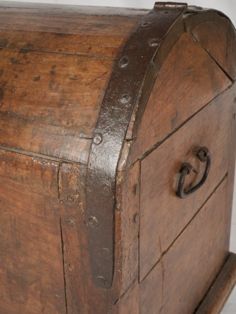 Charming aged wooden travel chest  