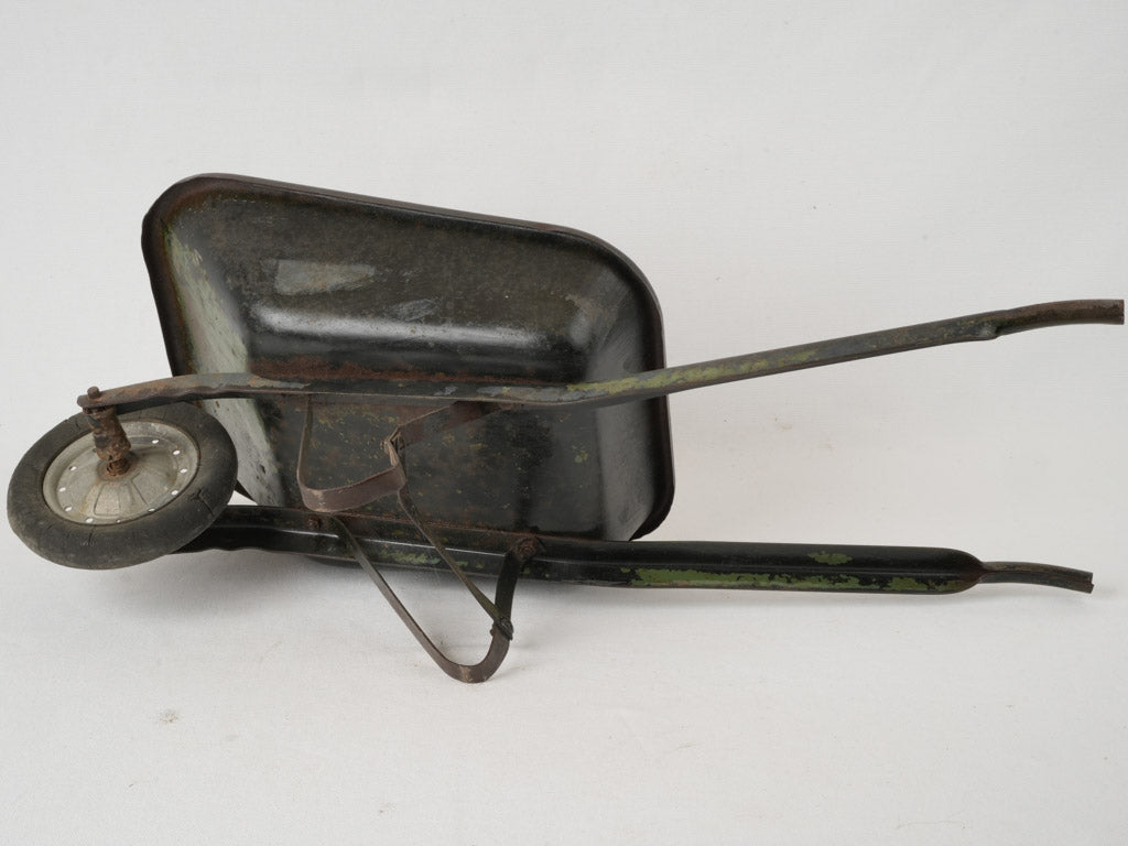 Collectible 1950s French metal wheelbarrow