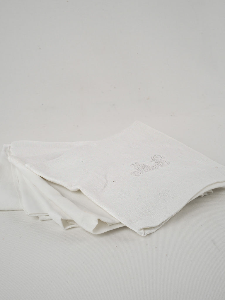 Provencal antique embroidered cloth serviettes