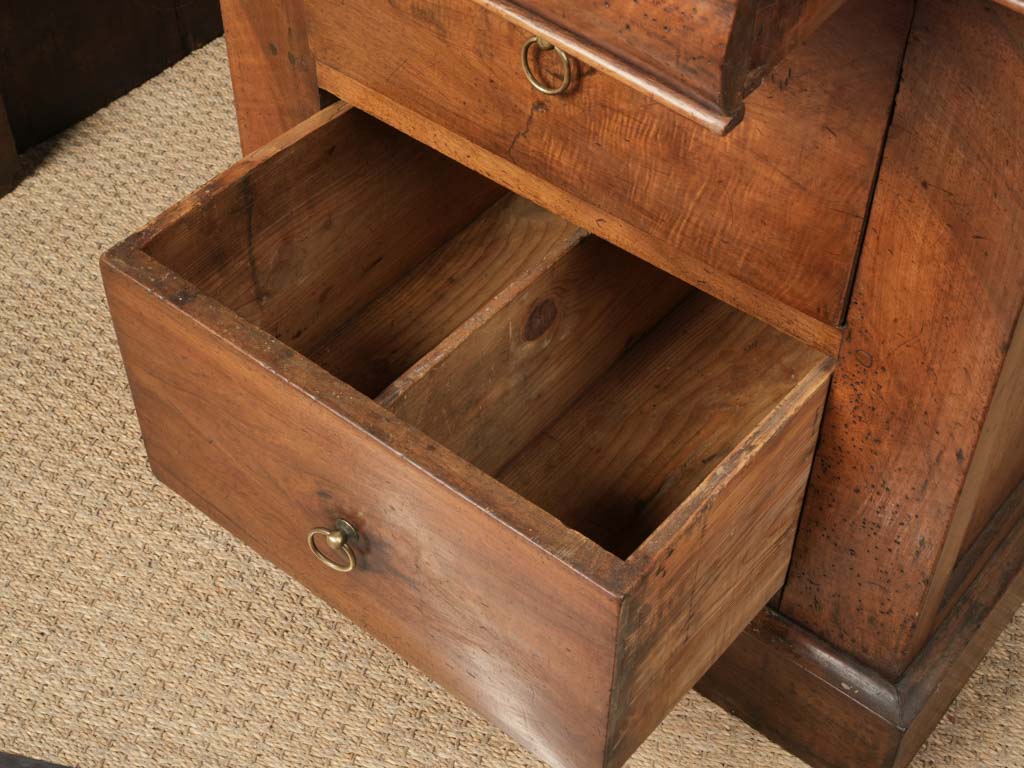 Resilient aged walnut console table