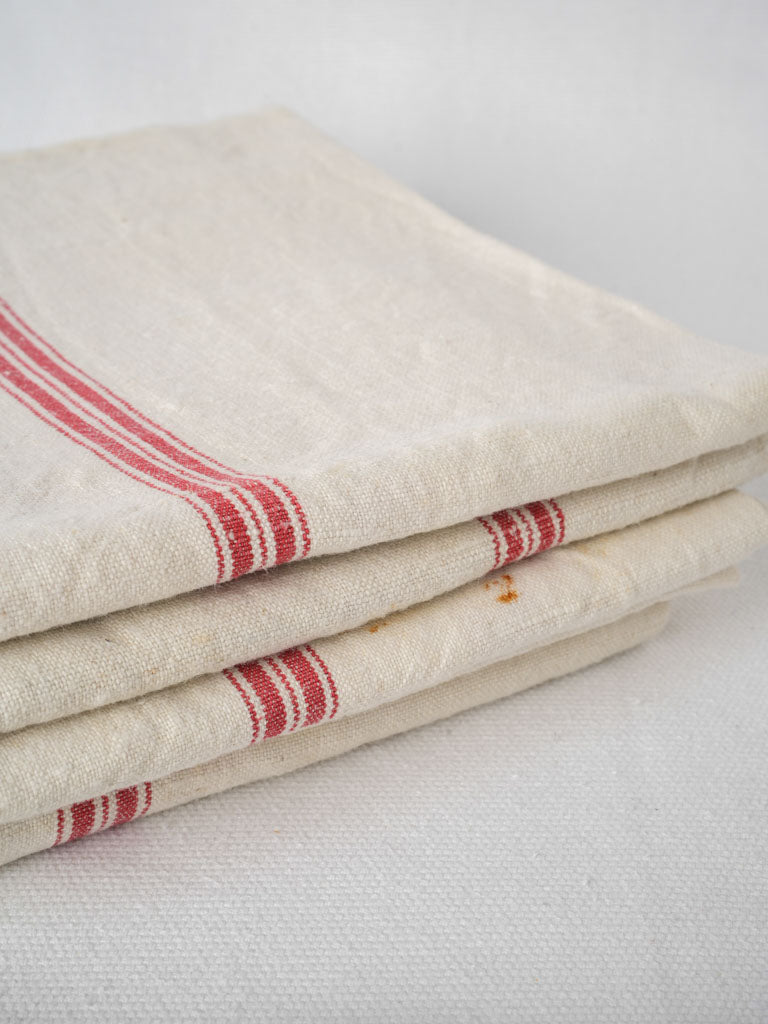 Rustic, unused French country kitchen towels