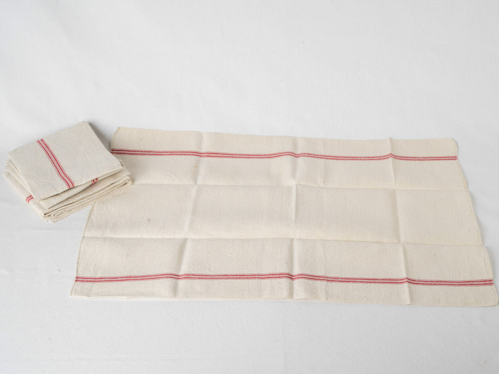 Traditional, unused French linen tea towels