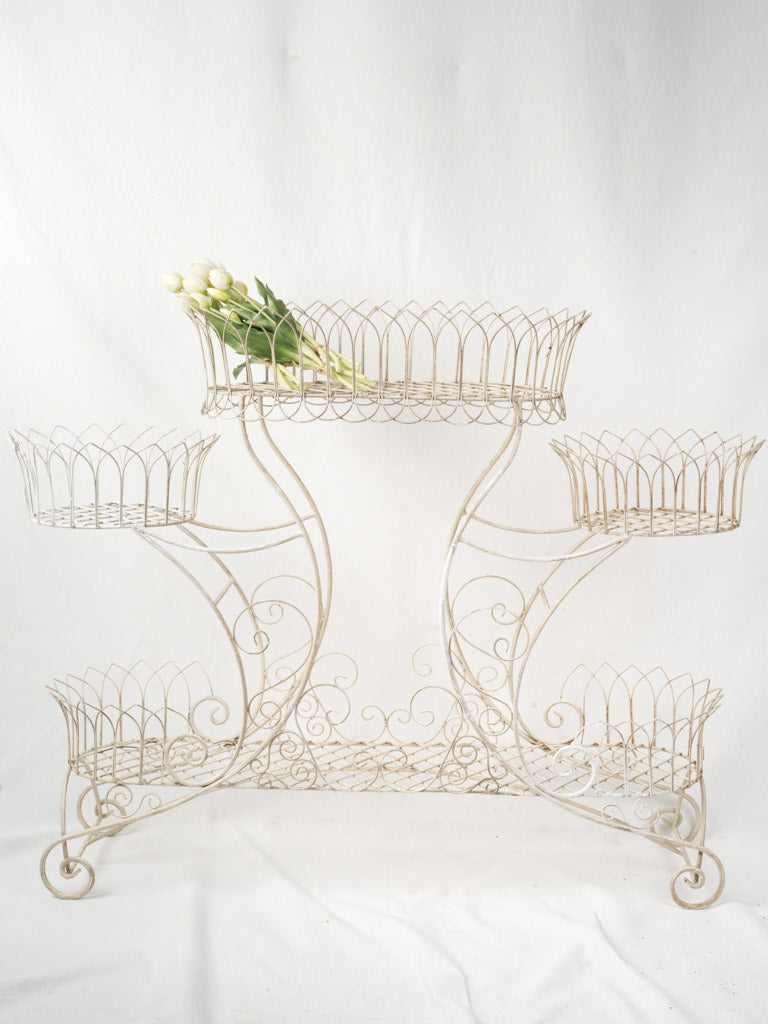 Antique wrought iron plant stand  