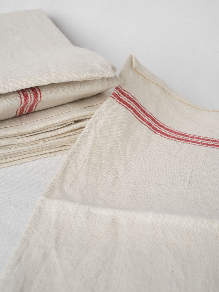 Antique, charming striped linen serviettes