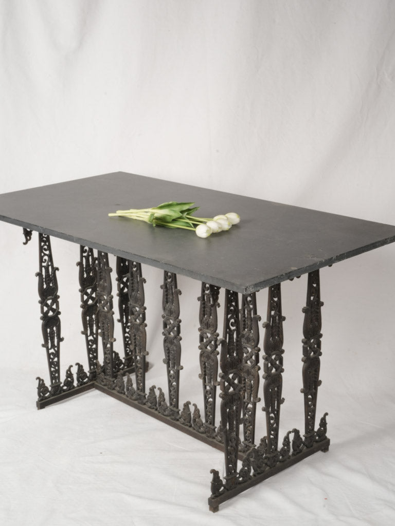 Elegant black slate console table  