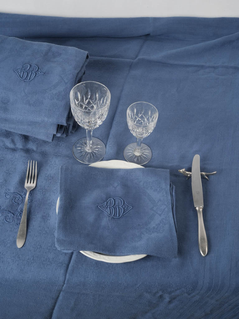 Refined French Navy Linen Tablecloth