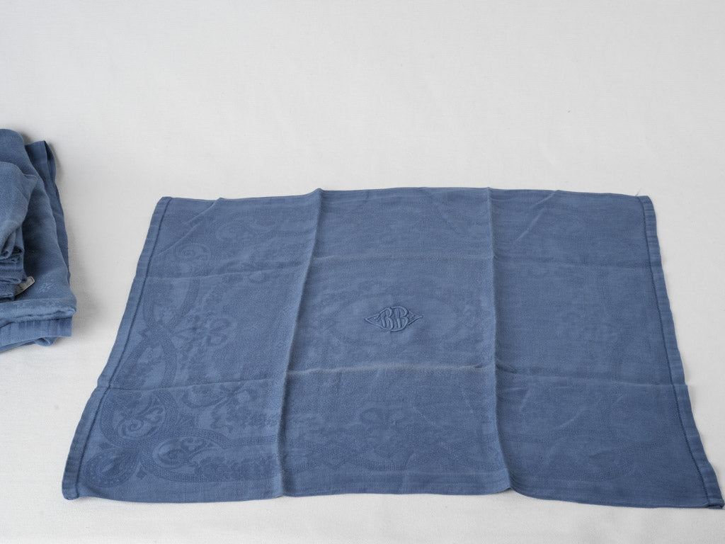 Charming Monogrammed Blue Tablecloth