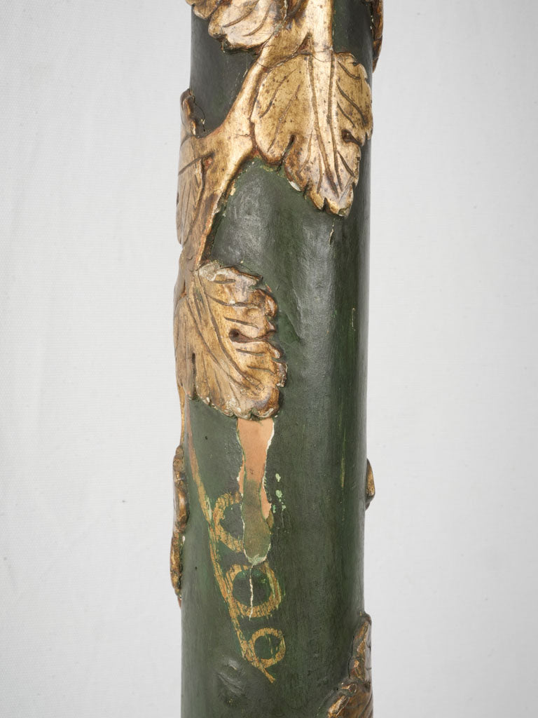 Intricate leaf motif candle column  