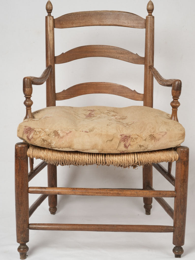 Rustic French country ladderback armchair