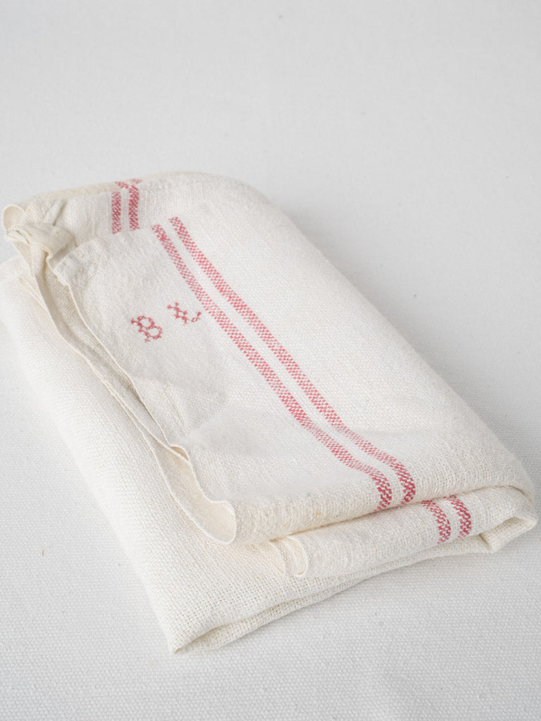 Vintage French linen tea towel