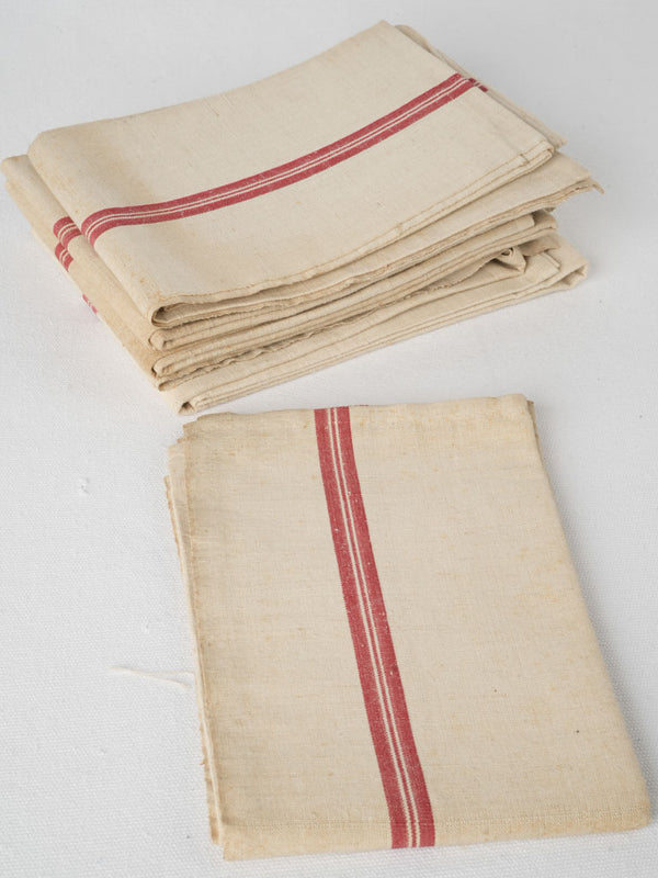 Aged, rustic antique linen tea towels