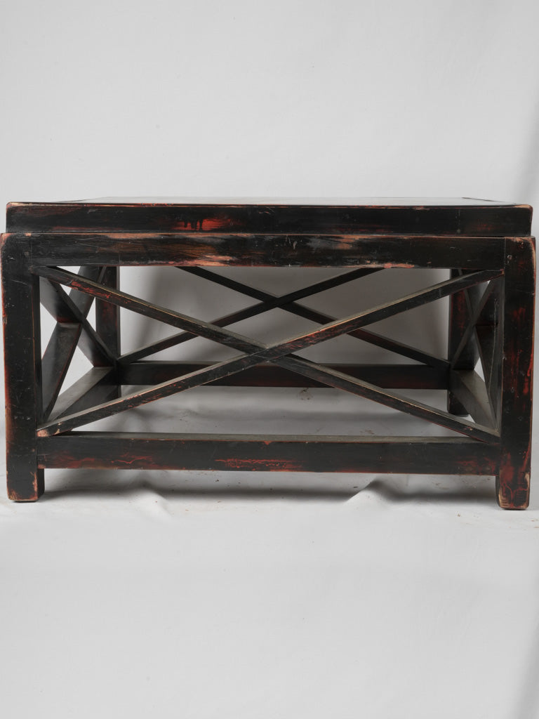 Refined French Square Blackened Wood Coffee Table