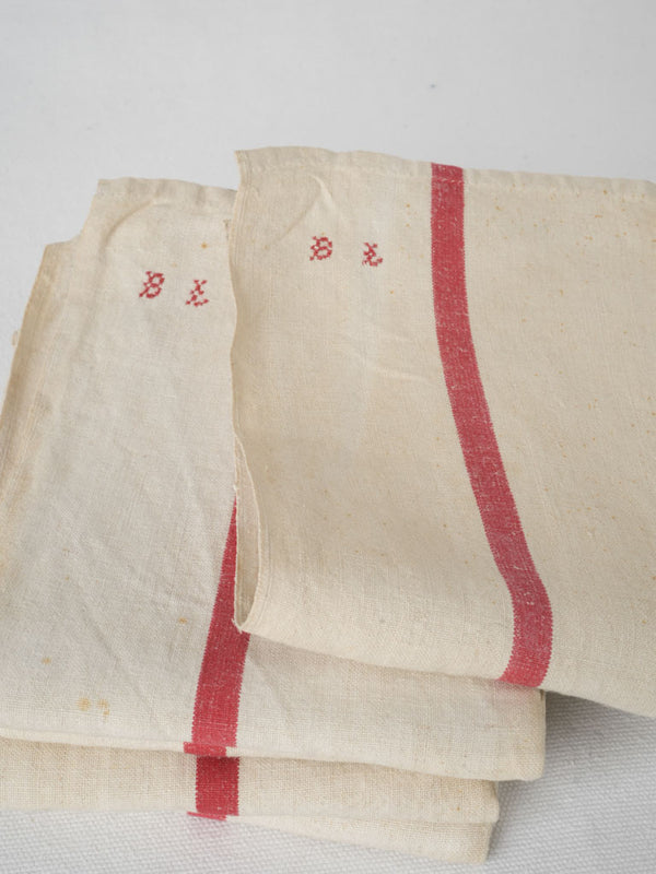 Antique BL Monogrammed Kitchen Towels