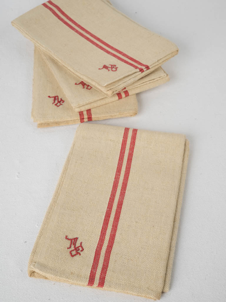 Vintage French linen tea towels