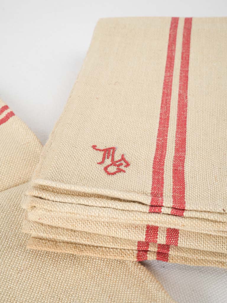 Age-marked, weighty French linens