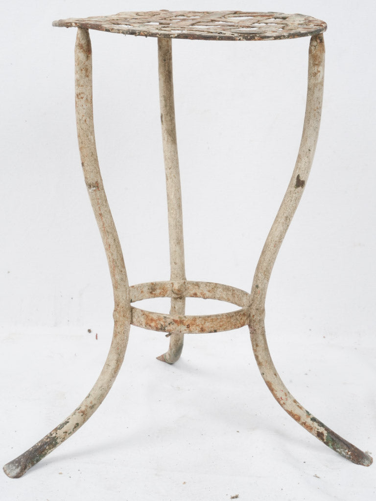 Beautifully aged metal garden stool  