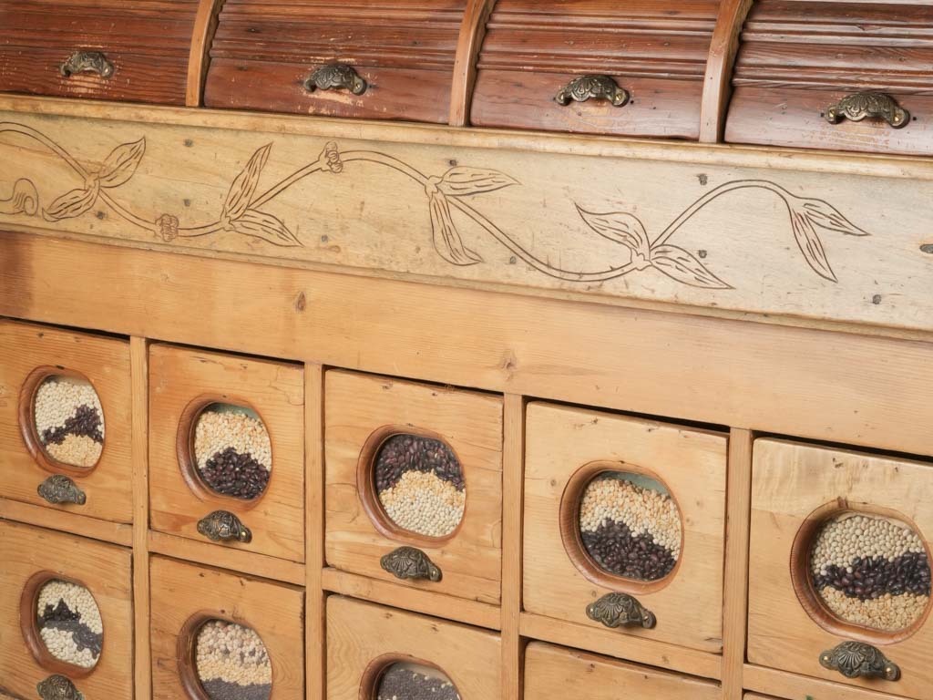 Elegant French Foliage Decorated Grainetier Counter