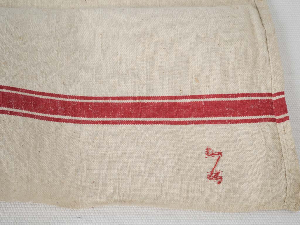 Classic, Aged, Cross Stitched, Monogrammed Linen Towels