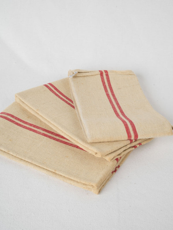 Unused antique French linen tea towels