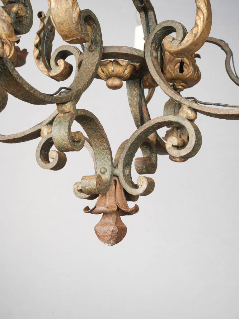 Ornate acanthus leaves iron fixture  