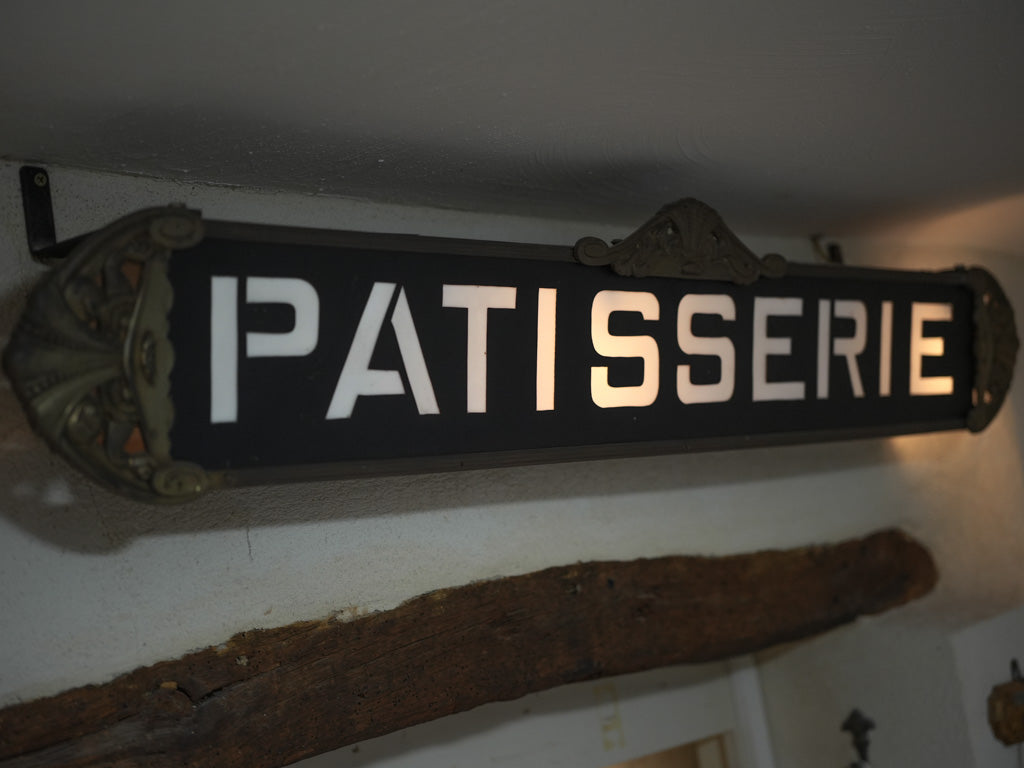 Timeless illuminated farmhouse Patisserie sign