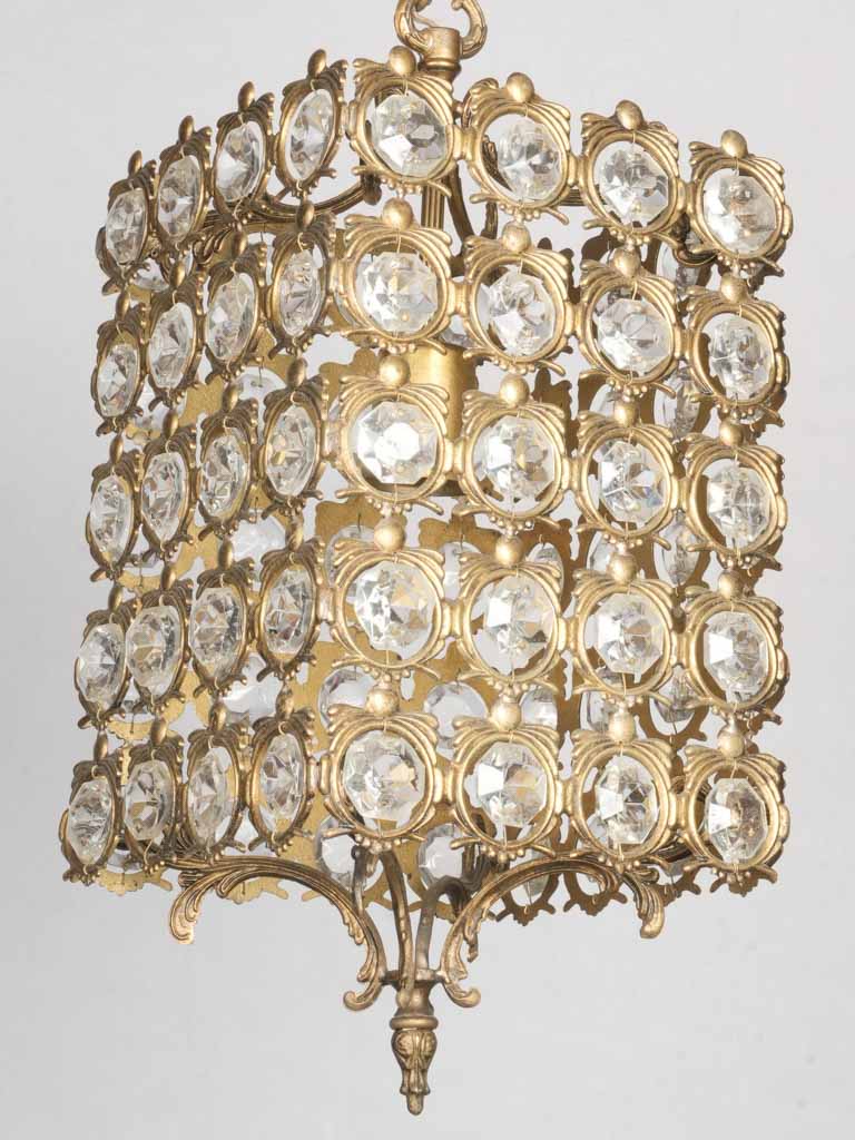 Mid-century geometric glass chandelier