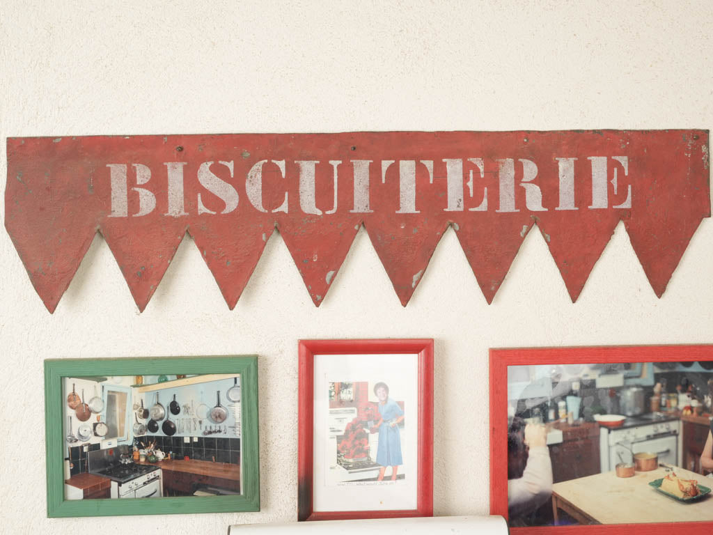 Charming Red Biscuit Shop Sign