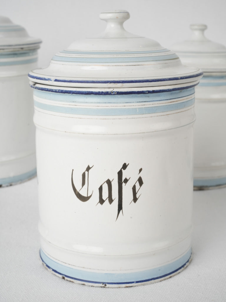 Aged French Country Kitchen Canisters