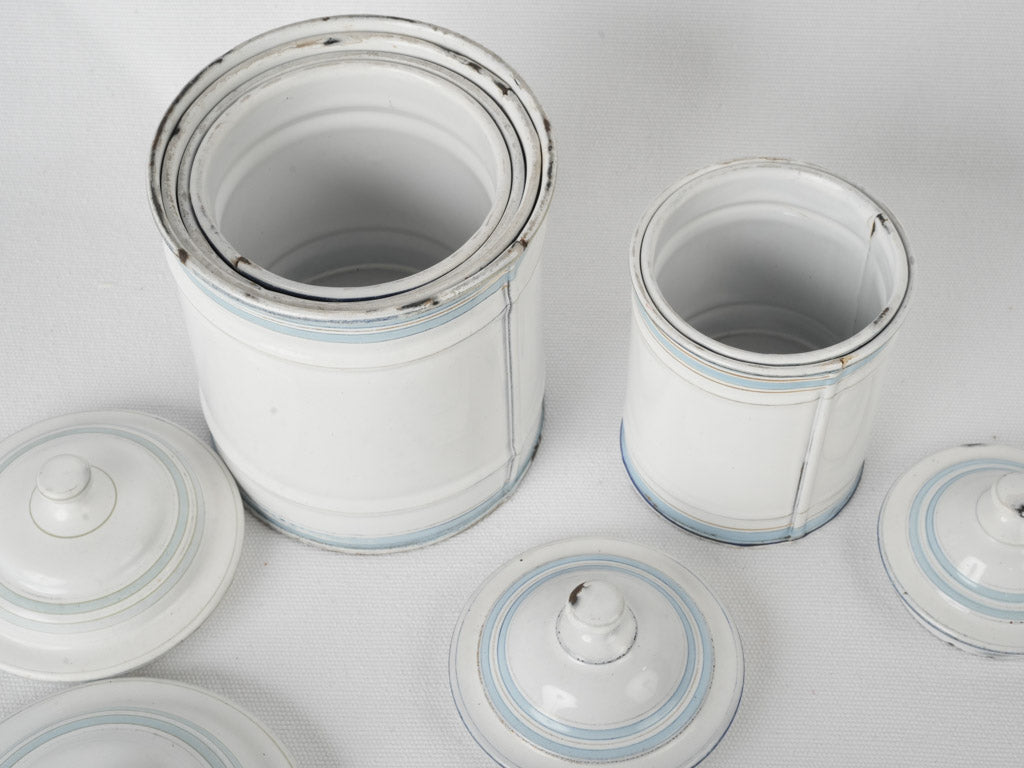 Elegant Vintage Enamel Storage Canisters